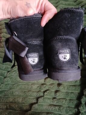 PAWZ by Bearpaw Black Suede Cozy Booties